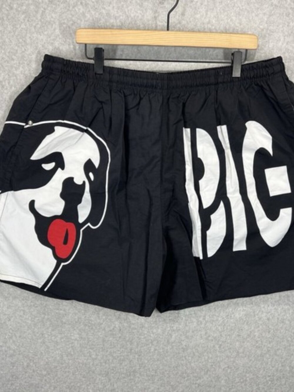 Vintage Big Dogs Big Dog Logo Swim Trunks Shorts Mesh Lined Black Men's 2XVintag